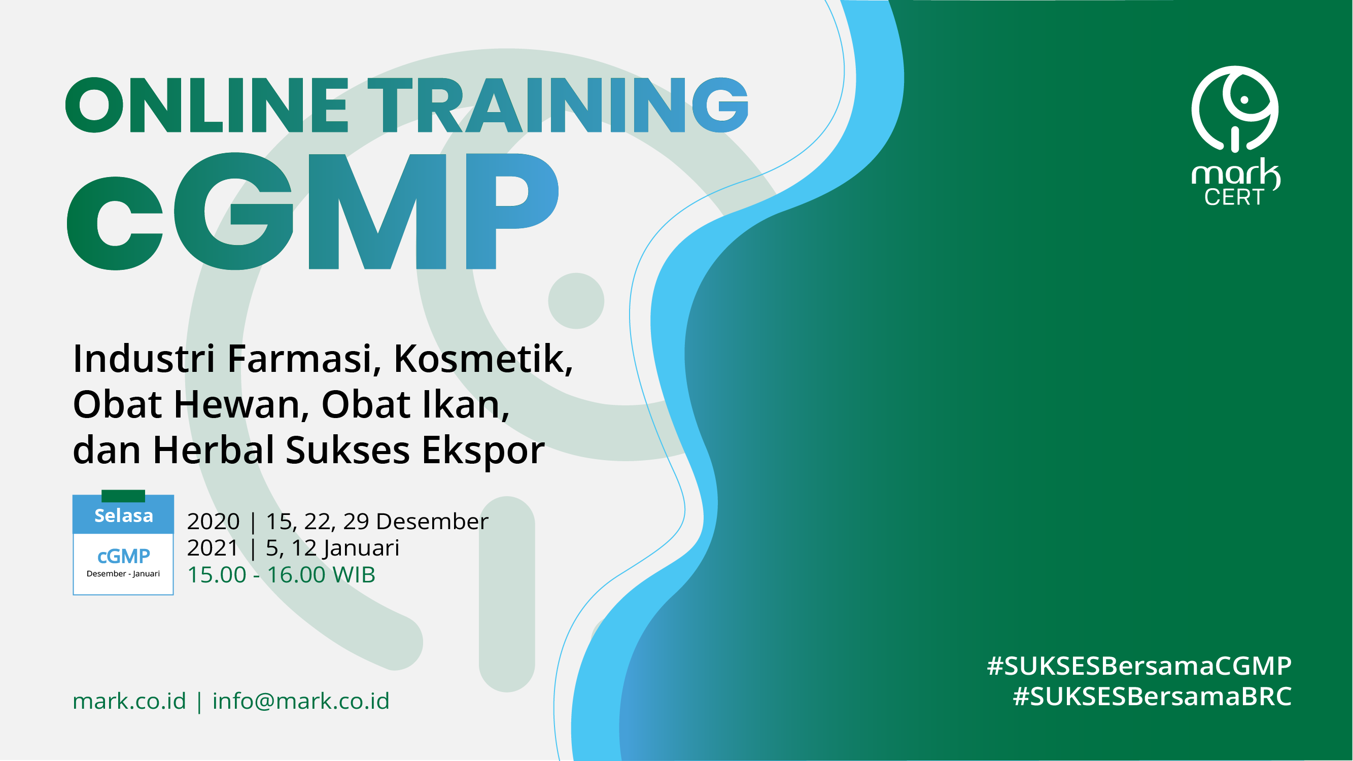 Free Training cGMP Sukses Ekspor Industri Farmasi & Kosmetik | Markcert